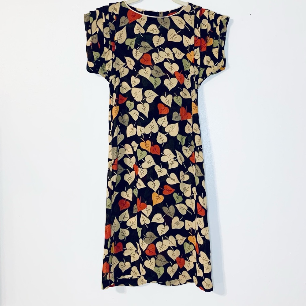John Richard California Vtg Leaf Sheer Dress Sz 5
